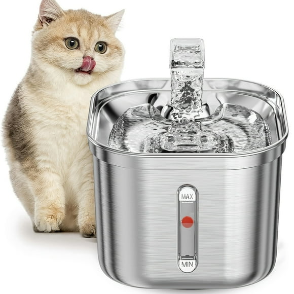 74oz/2.2L Automatic Smart Pet Water Fountain With Water Level Window, Stainless