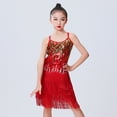thumbnail image 5 of GYRATEDREAM Latin Dance Dress Tassel Dancewear Sequin Fringe Dress Modern Ballroom Cha Cha Modern Jazz Dancewear, 5 of 8