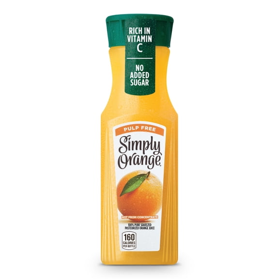 Simply Orange Pulp-Free Orange Juice Bottle, 11.5 fl oz
