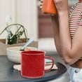 thumbnail image 6 of GOOHOCHY Large Coffee Mugs for Home Use Red Enamel Cup Safe Practical Multifunctional 10 oz, 6 of 8