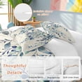 thumbnail image 2 of 3 Piece Blue Teal Eucalyptus Leaves Duvet Cover Set California King,Microfiber Comforter/Quilt Cover with Corner Ties and 2 Pillowcases,Watercolor Vintage Botanical Soft Bedding with Zipper Closure, 2 of 8