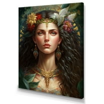 Designart Woman In Floral Head Piece Canvas Wall Art