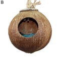thumbnail image 2 of Flmtop Natural Coconut Shell Parrot Bird Pet Nest Hanging Summer Bed Cage Decoration, 2 of 9