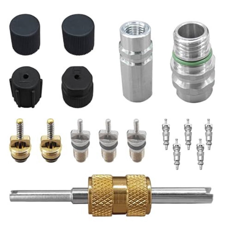 A/C Valve Core Seal Cap Kit – R12 & R134A Connector Set For Auto AC