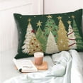 thumbnail image 3 of Christmas Pillow Covers 12x20 Inch 2 Pcs Sage Green Golden Cream Christmas Trees Decor Throw Pillows Winter Xmas Holiday Farmhouse Decoration Pillowcase Linen Cushion Cover for Couch Sofa Bed, 3 of 6