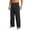Z06 Black, variant on Mifsaly Straight Leg Linen Pants for Men Asymmetrical Waist Strap Button Closure High Waisted Dressy Casual Pant Office Work Lounge Trousers with Pockets S