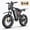 Black, variant on Bluvall Electric Dirt Bike for Adults, 1800W Motor 35MPH, 52V/25AH Battery, 20"x4" Fat Tire Ebike, E Mountain Bicycle, Up to 60+Miles UL2849