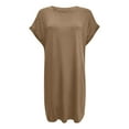 thumbnail image 5 of Women Soft T Shirt Dress Short Sleeve Casual Summer Tunic Dress Loose Loose Dress With Pockets Women's Long Casual Dresses Woman Summer Casual Dress Womens Dresses Summer Dresses Midi Length Womens, 5 of 6