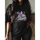thumbnail image 2 of Women's T-Shirt,Short Sleeve Tee Shirt Casual Tops Purple Flowers Book Crewneck T Shirts for Women, 2 of 7