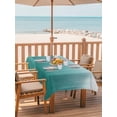 thumbnail image 2 of Outdoor Tablecloths with Umbrella Hole & Zipper, Teal Green Ombre 54x80 Inch Tablecloth Rectangle, Contemporary Gradient Abstract Art Waterproof Table Cloth, Patio/Pool/Picnic Table Covers, 2 of 8