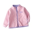 thumbnail image 7 of RYRJJ Toddler Kid Girls Boys Fleece Jackets Lightweight Zip Up Sherpa Fall Winter Coats Long Sleeve Stand Collar Jacket, 7 of 7