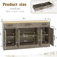 thumbnail image 2 of Buffet Cabinet with Drawers, 53” Large Sideboard Buffet Kitchen Storage Cabinet, Modern Farmhouse Coffee Bar with Shelves and Doors, Wood Buffet Table for Kitchen, Dining Room, Ash Grey, 2 of 14