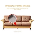thumbnail image 5 of Ucloveria 1 Piece Sectional Sofa, Linen Fabric Faux Leather Couch Furniture, Three-Seat Chair, 5 of 7