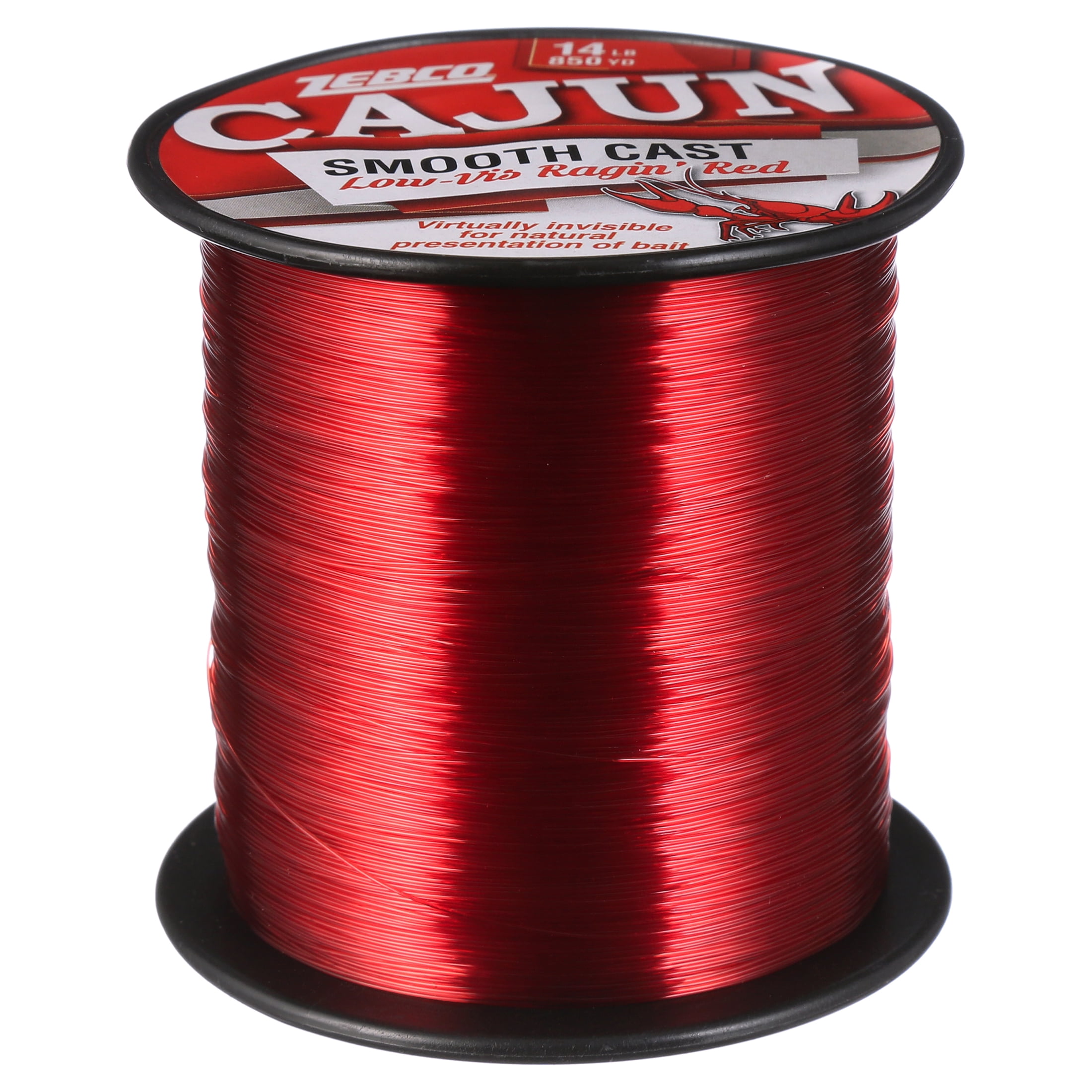 Zebco Cajun Line Smooth Cast Fishing Line, Low Vis Ragin' Red, 14Pound Tested