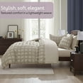 thumbnail image 2 of Virtu Queen Comforter Set, Seersucker Queen Size Comforter Set, 7-Pc All Season Bedding Comforter Set, Oatmeal, 2 of 8
