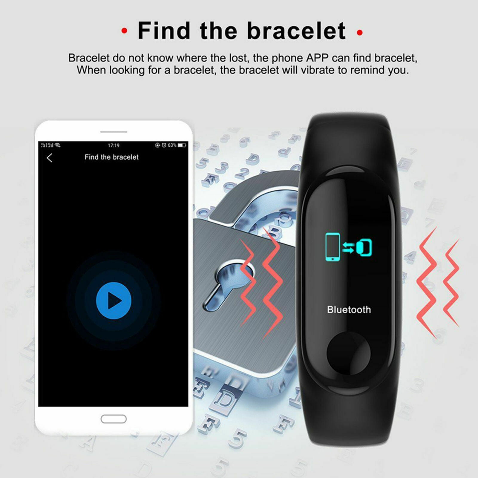 IIVAAS M4 Intelligence Bluetooth Health Wrist Smart Band Watch  Monitor/Smart Bracelet/Smart Watch for Men/Activity Tracker/Bracelet Watch  for