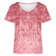 thumbnail image 3 of Camisetas De Manga Corta Camiseta informal para mujer, cuello redondo, retro, floral, elegante, de moda, uso diario (rojo M) Cgtredaw para Mujer Rojo T XL, 3 of 7