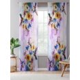 thumbnail image 5 of Sheer Curtains 96 Inches Long, Pink Purple Hummingbird Semi Sheer Curtains Light Filtering Window Treatment, Spring Oil Painting Sunflowers Privacy Voile Drapes for Living Room Bedroom 52x96 Inch, 5 of 7