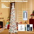 thumbnail image 4 of HMASYO 6 FT Pop Up Christmas Tree with 100 LED Lights & Remote, Sliver Christmas Tinsel Tree, Collapsible Artificial Pencil Tree for Home Office Party Decor, USB Powered Timer Lights, Easy Assembly, 4 of 8