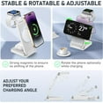 thumbnail image 4 of Magnetic Wireless Charger Stand, 3 in 1 Foldable Wireless Charging Station, Travel Charger for Multiple Devices for iPhone 16 15 14 13 12 Series, Apple Watch Ultra/9/8/7/6/5/4/3/2, AirPods,White, 4 of 6