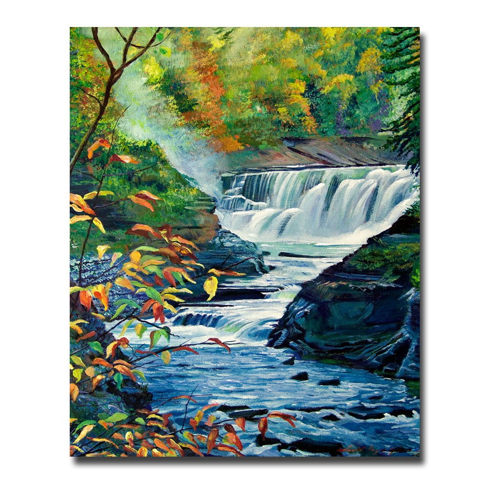 Trademark Art "Geneese River In Autumn" Canvas Wall Art by David Lloyd Glover