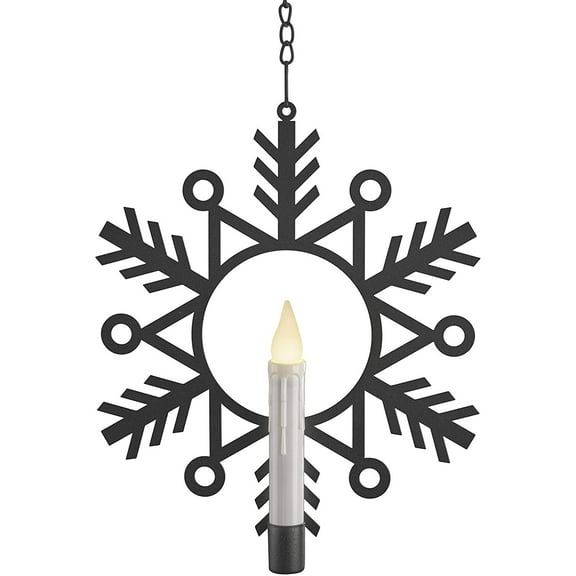 Xodus Innovations Battery Powered Metal Window Wreath with Warm White LED Flameless Candle Light, Black and White, CW1500A