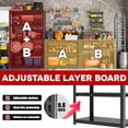 thumbnail image 6 of 36" W Heavy Duty Garage Shelving 2000 LBS 4 Tier Storage Shelves Adjustable Industrial Metal Wire Shelf Utility Rack for Garage,Basement,Pantry,Warehouse,Commercial,36" W X 16" D X 54" H, 6 of 8