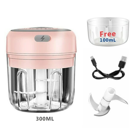 

AOK Electric 300ML Garlic Press Chopper Chili Onion Fruits Meat Mincer Blender Mixer