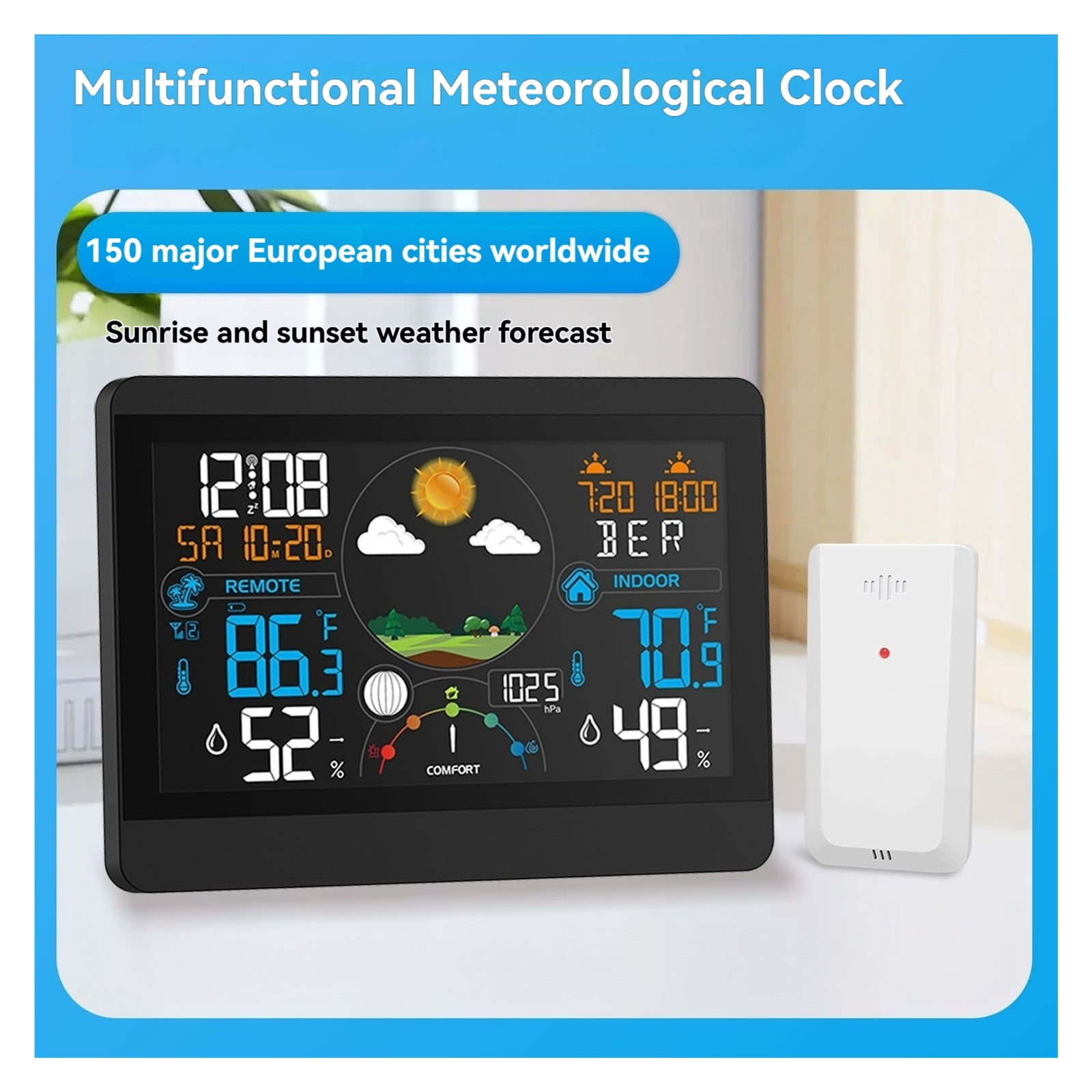 Professional Weather Station, 5-Level Forecast & Moon Phase Wireless Monitor