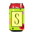 thumbnail image 1 of Carolines Treasures CJ1010-SCC Letter S Initial Monogram - Green Can or Bottle  Hugger, 1 of 1