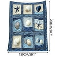 thumbnail image 2 of Hometravel Sea Shells Print Blanket, Coastal Beach Themed Flannel Throw for Sofa, Plush Fabric Bed Cover with Starfish Pattern, Nautical Decor, 2 of 5