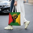 thumbnail image 2 of DouZhe Reusable Grocery Bags, African Colors Fist Lightweight Polyester Canvas Cloth Tote Bag for Travle Gym Shopping School, 15" x 16", 2 of 7