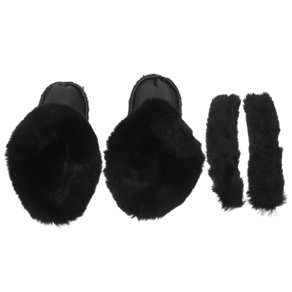 TITINICE Black Furry Boot Inserts Warm Clog Liners for Rain Boots Winter Wear