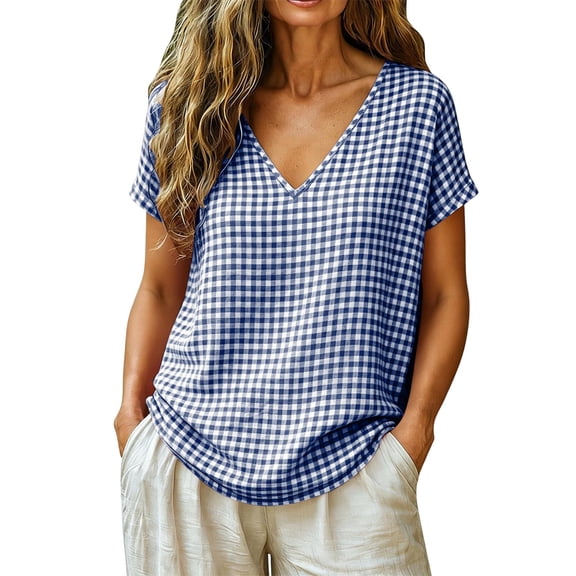 Perfectbot Women's Vertical Striped V-Neck T-Shirt Relaxed Fit Long Sleeve Tee Cotton Blend Comfy Top