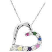 Personalized Family Jewelry Sterling Silver Heart's Journey Pendant