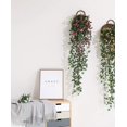 thumbnail image 4 of Plantas colgantes artificiales con flores de rosa, guirnalda de 4.5 pies, flor colgante falsa, cadena verde, pared de la casa, habitación, jardín, boda, interior, exterior, decorativa (no incluye cesta) Zhivalor CZJJ-HQ53-1, 4 of 5