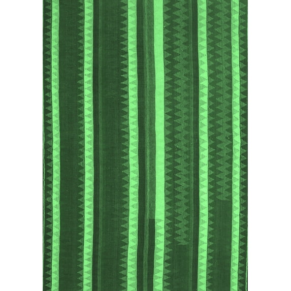 Ahgly Company Indoor Rectangle Abstract Emerald Green Contemporary Area Rugs, 8' x 12'