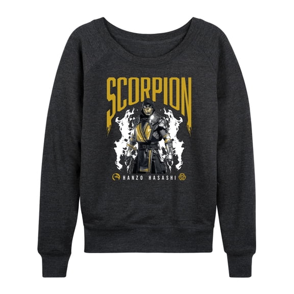 Mortal Kombat - Scorpion Hanzo Hasashi - Women's Lightweight French Terry Long Sleeve Shirt