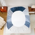 thumbnail image 5 of jejeloiu Modern Asbtract Geometric Full Size Sheets,Minimalsit Style Bed Sheets,White Blue Ombre Sheet Sets For Girls Boys,Microfiber Bedroom Decor,4 Pieces, 5 of 7