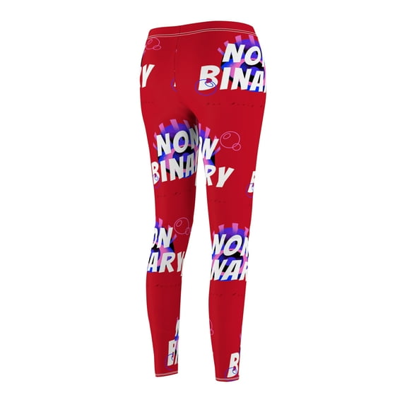 Non Binary Women's Red Casual Leggings