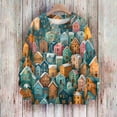 thumbnail image 4 of WTOBBY Women's Christmas Print Knit Sweater, Long Sleeve Crewneck Pullover with Cute Design, Festive Holiday Top for Fall, Soft Yarn Casual Blouse,Blue L, 4 of 6