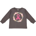 thumbnail image 3 of Inktastic Breast Cancer Pink Ribbon Awareness Wreath Girls Long Sleeve Toddler T-Shirt, 3 of 5