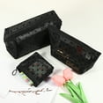 thumbnail image 2 of Unique Bargains 3pcs Heart Shape Print Mesh Makeup Bag Clear Makeup Pouch w Zipper Black, 2 of 7