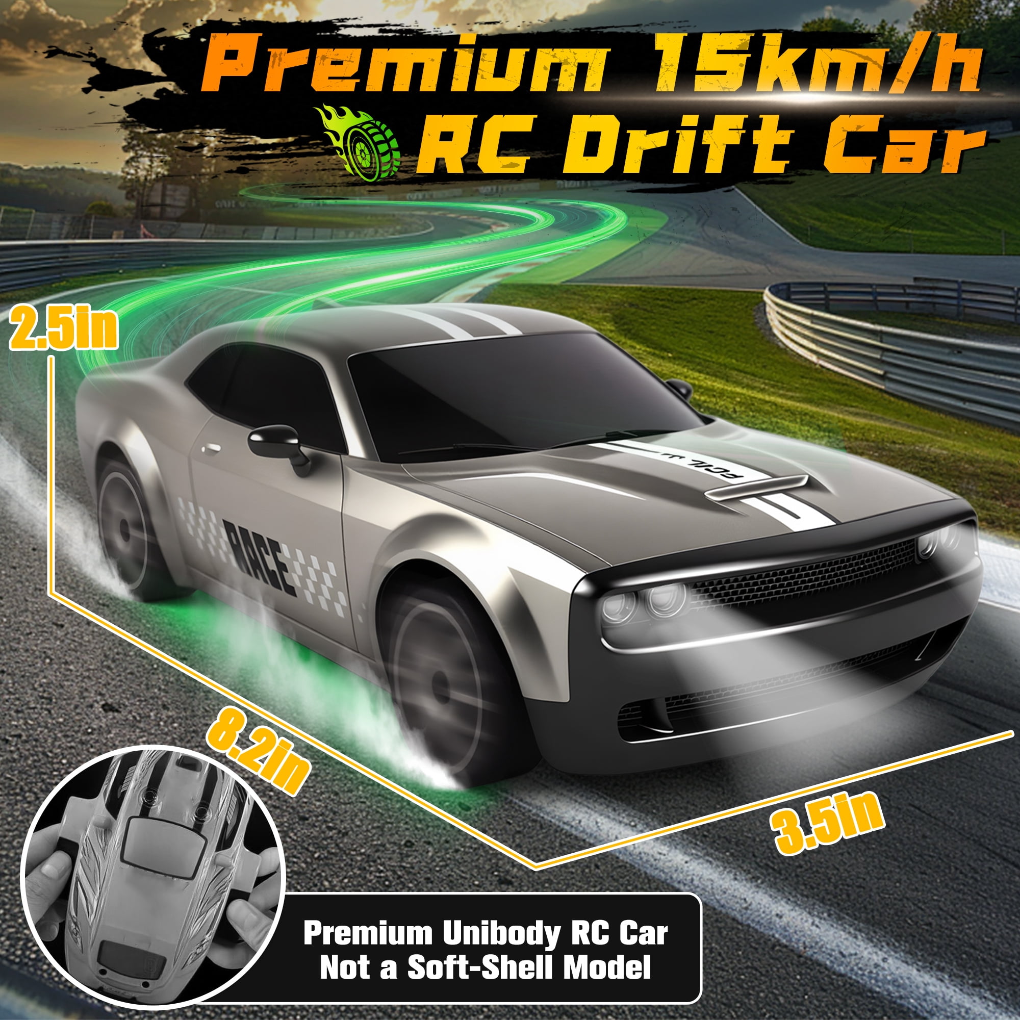 Remote Control Car - 1:14 Alloy High Speed Fast RC, 25 KM/H RC Racing Cars, RC Drift Car for Kids Adults , Off Road Variable-Speed Vehicle with 2 Rechargeable Battery