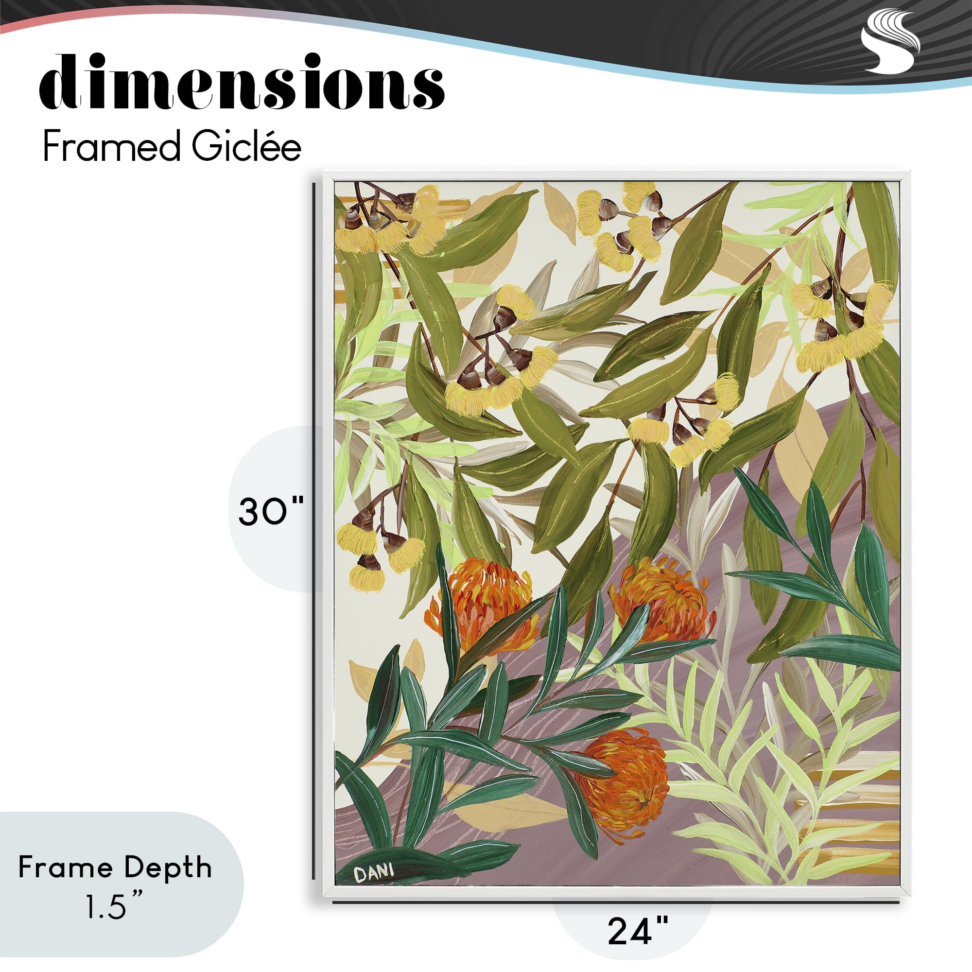 Stupell Industries Walk With Me Florals White Framed Giclee Art, design by Dani Heyward