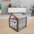 thumbnail image 3 of Ethnic Pet House, Eastern Tattoo Design with Various Ornamental and Geometric Shapes Monochrome Style, Outdoor & Indoor Portable Dog Kennel with Pillow and Cover, 5 Sizes, White Black, by Ambesonne, 3 of 5