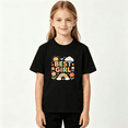 thumbnail image 2 of Best Girl Rainbow Flowers Girls Graphic Tee, Retro Sun Cloud 100% Cotton Kids Short Sleeve T-Shirt 4-13Y, 2 of 5
