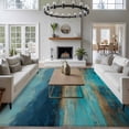 thumbnail image 3 of Large Area Rugs for Living Room Bedroom, Teal Golden Oil Painting 8'x10' Rug Washable Carpet Runner Indoor Outdoor, Modern Art Retro Abstract Non Slip Floor Mats Rug for Kitchen, Patio, 3 of 8