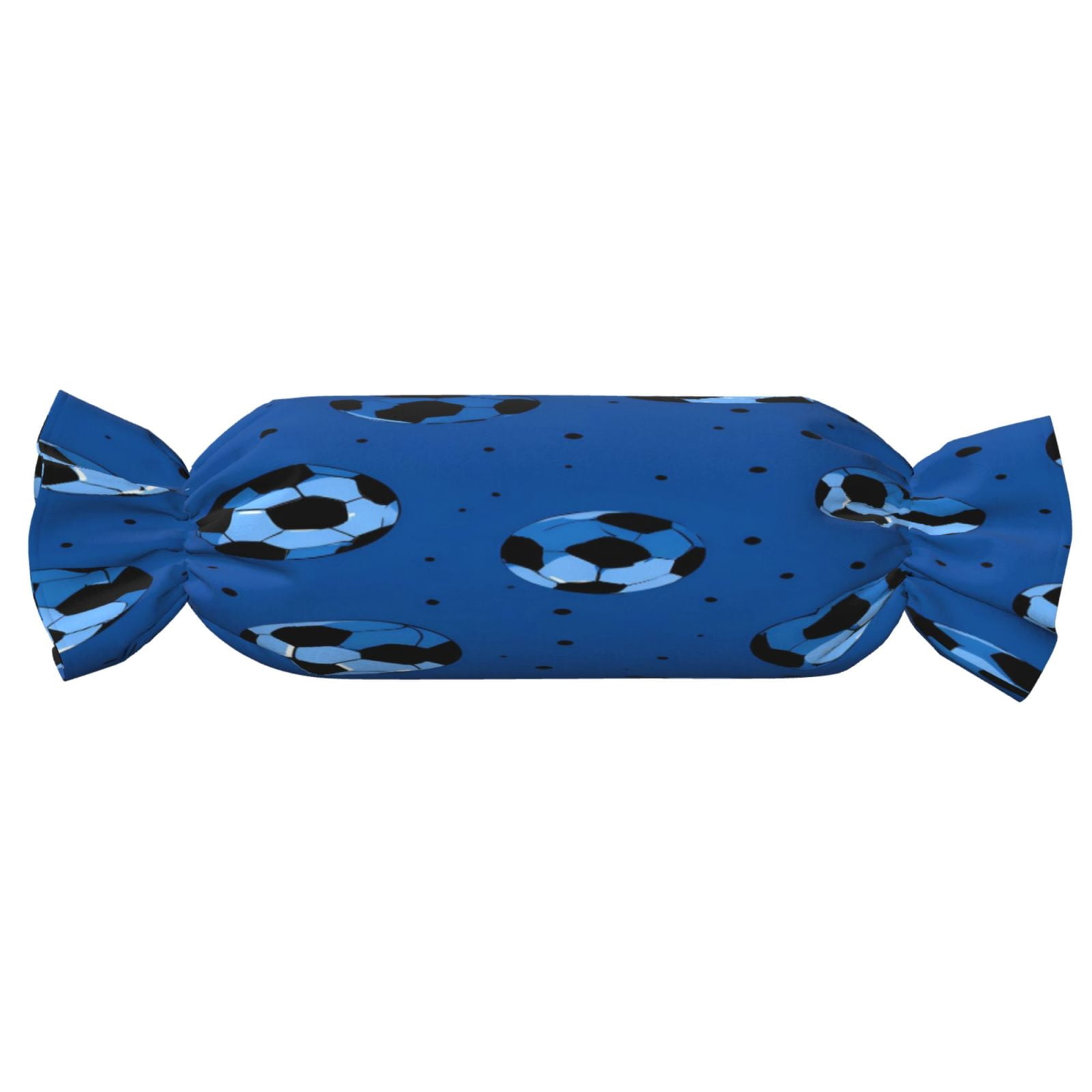 Candy Throw Pillow Travel Cervical Pillow Cylindrical Neck Body Cushion With Insert For Bed Couch Home Decor 9.8x24.4in Soccer Football Black And Blue Cool Sport Style