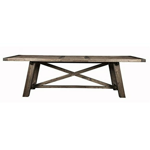 Alpine Furniture Newberry Wood Extension Dining Table in Salvaged Gray